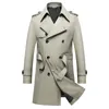 Solide Klassische männer Trenchcoat Plus Größe Windschutz Hohe Qualität Business Casual Wind Mantel Männer Kleidung M-8XL BF7987 240124