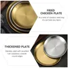 Conjuntos de louça 10 pcs bolo pan bandeja de serviço de aço inoxidável cozinhar suporte de telefone celular placa de cozinha lanche