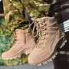 Botas militares de combate para hombres, botas tácticas antideslizantes para exteriores, zapatos de caza para senderismo, tobillo, zapatos militares de combate de fuerza especial para el desierto 240126