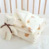 Winter Quilt for Baby Crib Soft Infant Bedding Muslin Comforter Thick Blanket Kindergarten Children Bed Quilts 110X130cm 240127