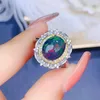 Cluster Rings Lovely Ladies 925 Silver Natural White Opal Ring Classic Engagement Luxury Oval Wedding for Women