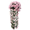 装飾的な花を掛ける人工バイオレットフラワーバスケットバンチの壁植物の装飾庭の装飾偽の屋外