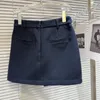 작업 드레스 Prepomp 2024 Spring Ruffled Collar Blazer Short Jacket Mini Skirt Two Piece Set Women Outfits GP285