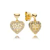 Stud Earrings LR Yellow Gold Women's Charm Jewelry Bee Butterfly Love Zircon Triangle Fashion Party 2024 Trend Authentic Circle