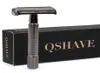 QSHAVE 87cm Short Handle Classic Safety Razor with 5 blades as gift Gunblack Epilator weishi Straight Razor hair removal 2207184378101