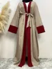 Etnische kleding Maleisische vest Abaya's met lange mouwen Moslimjurk voor dames Lace-up Arabische femme Abaya Elegante avondfeest Islamitisch Turkije