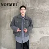 Noymei Autum Winter Wool Thicked Short Top Men's Korean Small Fragrance All-Match Men's Coat Casual Lapel Chic Jacket WA2853 240123