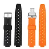 20 * 11mm gummiklocka för LV Tambour Series Smart Watch Refited Male and Female Convex Silicone Watch Belt Accessories 240125