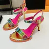 Sexy Crystal Decorate High Heel Shoes For Women Buckle Strap Stiletto Ladies Shoes Branded Heavy Indusry Sandales