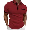 Herenpolo's Comfortabele reversknopen Top Ademend Slim Fit zomershirt met contrasterende opgestikte zak Omslagkraag voor casual