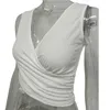 Женские блузки, весенний топ, стильные укороченные топы без рукавов с v-образным вырезом, жилет для уличной одежды, модный приталенный однотонный топ на бретельках, сексуальный