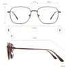 Sunglasses Frames Men And Women Metal Square Glasses Frame Spring Hinge Temple With Clip On For Prescription Lenses