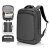 Quality PU Covered Black Gray High School Use 16.5 Inch Travel Business USB Laptop Backpack 240125