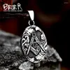 Pendant Necklaces BEIER 2024 Design Stainless Steel Skull Punk For Men Oval Shape Vintage Gothic Jewelry Gift Wholesale