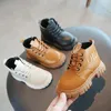 Botlar Sonbahar Kış Kışları Ayak bileği Moda Ayakkabı Slip Olmayan Erkek Deri Kısa Çocuklar Günlük Sneaker Sonbahar Toddler Kız