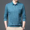 Men Streetwear Fashion Polo Shirts Korean Spring Autumn Business Office Långärmad lapel Löst manliga kläder Fickor Casual Tops 240126
