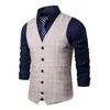 Gilets pour hommes de haute qualité Business Casual Vest sans manches Slim Fit Plaid Suit