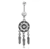 D0646 Кольцо Dreamer Belly Navel Button Silver Black012349240652