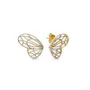 Stud Earrings LR Yellow Gold Women's Charm Jewelry Bee Butterfly Love Zircon Triangle Fashion Party 2024 Trend Authentic Circle