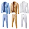 Costume formel 2 pièces Blazer pantalon Style coréen couleur unie simple boutonnage printemps automne boutons costume formel costume de marié de mariage 240122