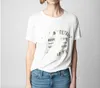 été nouveau Zadig Voltaire T-Shirt Femme Zv Classique Lettre Dorure Tshirt couleur gris Zadig Col Rond T-shirts Femmes Polos À Manches Courtes T-Shirts De Luxe Hauts