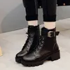 Mode Leder s Stiefel Frau schuhe Winter Warme Schnür Stiefeletten Für Frau Hohe Qualität Wasserdichte Plattform Stiefel 240129