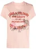 24ss zadig voltaire zomer nieuwe dames T-shirt Zv Classic Letter Vergulden T-shirt roze kleur Zadig Ronde Hals Tees Dames Polo's met korte mouwen T-shirt Tops