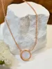 Chains Amazon Selling S925 Sterling Silver Round Moonlight Stone Pendant Rose Gold Necklace Women's Unique Design Jewelry