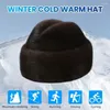 Bérets d'hiver pour hommes, chapeau en fausse fourrure épaisse, peluche résistante au froid, coupe-vent, accessoire de mode en plein air, couleur unie