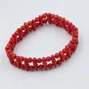 Link Bracelets DIY Irregular Branch Charm Red Sea Coral Knited Elastic Rope Jewelry For Women Vintage Elegant Accessories Gifts Party