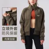 Lu Align Mantel Kapuzenjacke Kragen Stehen Warm Up Gepolstert Herbst Winter Damen Sport Reißverschluss Top Lose Langärmelige Fitnesskleidung Lemon LL Jogger Lu-08 2024