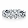 Cluster Rings Eternity Band Engagement Wedding Ring Diamond Simulated Platinum Storlek 5 6 7 8 9 10