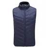 Gilets pour hommes Couleur unie Gilet Manteau Unisexe Veste Zone Gilet thermique USB Électrique Chaud pour hommes Femmes Col montant Fermeture à glissière Placket