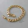 Link Bracelets Foromance/ 5 STYLES - YELLOW GOLD PLATED CUBAN 1 BY BRACELET SIZE INFO REFER TO THE PICTURE