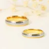 Bonlavie anel de aço de tungstênio, 6mm 4mm de largura, polido, dourado, colorido, aliança de casamento, ajuste confortável, anel de carboneto de tungstênio 240124
