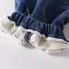 Hosen Winter Koreanische Kinder Dicke Warme Denim Hosen Baby Mädchen Jeans 1-7 Jahre Mit Samt Kleinkinder Mädchen Herbst böden