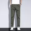 Mäns byxor 2024 Spring High Quality Cargo Casual Men 97%Bomullsarbetet Wear Wide Jogger Green Brand Outdoors Trousers Male
