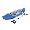 2 Person Inflatable Double Brushed Fishing Kayak Includes Aluminum Paddles Pump Competition Canoe Folding Rafting Dinghy 240127