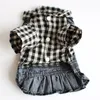 Dog Apparel Cat Dress Fruit Pattern Pet Clothing Striped Denim Jacket 6 Sizes 2 Styles