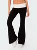 Pantalons pour femmes femmes évasées décontracté contraste couleur taille élastique cloche bas pantalon bootcut Y2K Streetwear