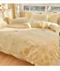 Zestawy pościeli łóżka lniana luksusowa skóra przyjazna dla skóry arkusz snu i kołdra pokrywa całą bawełnianą czystą miękkie światło czteroczęściowe zestaw.