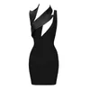 Casual Dresses JUNE LIPS 2024 Women Summer Good Quality Black Cut Out Back Open Bandage Dress Party Evening Wholesale Dropship