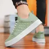 Moda casual masculino tênis de couro tendência baixa plataforma homem verde tênis ao ar livre antiderrapante esportes skate sapatos para homem 240119