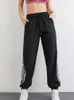 Quick Dry Running Pants Women Pocket Drawstring Loose Fitness Yoga Gym Sports Pants Plus Size S-4XL Jogging Sweatpants 240202