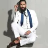 Trajes para Hombre Traje Blanco para Hombre 3 Piezas Blazer De Negocios Suave Chaleco Pantalones De Un Solo Pecho Novio De Boda Formal Solapa De Satén Fiesta Causal A Medida