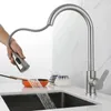 Kitchen Faucets Pull-Out Water Tap Faucet 2 Spray Modes 360 Degree Rotation Stainless Steel And Cold Mixer Accessories