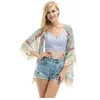 Women's Swimwear Summer Casual Women Fringed Tassel Cover Ups Shawl Cape Beach Ladies Loose Blouse Shirt Floral Swimsuit Bathing Dress