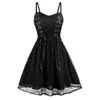 Casual Dresses Punk Lace Spliced Skulls Fashion Sleeveless Sling Mini Dress For Women Gothic Sexy Streetwear Vestido De Festa