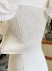 Женские блузки Французская элегантность Женские сексуальные весенне-летние простые однотонные топы с разрезом на шее Высококачественный банкетный базовый повседневный укороченный дизайн