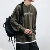 Japanische Streetwear Fashion Stickerei Casual Rundhals Sweatshirt Harajuku Vintage Jumper Männer Kleidung Koreanische Pullover Männlich 240201